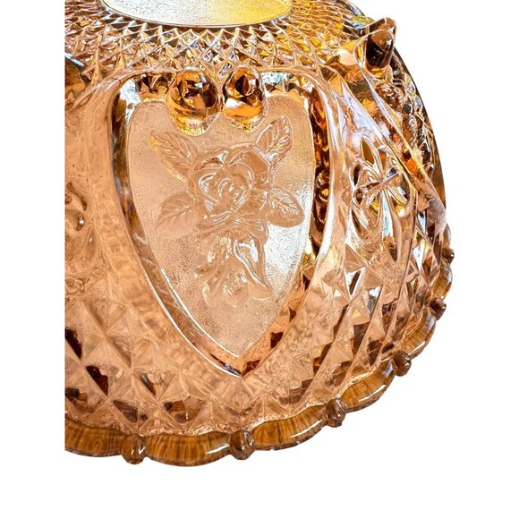 Vintage Pressed Glass Diamonds & Thumbprints Serving Bowl - Picture 7 of 10